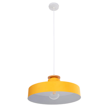 CEILING PENDANT LIGHT YELLOW METAL SHADE Ø40x116