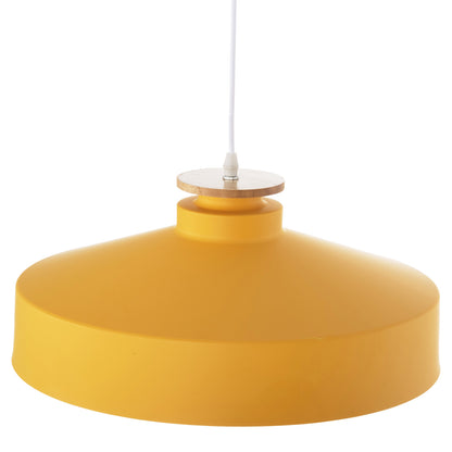 CEILING PENDANT LIGHT YELLOW METAL SHADE Ø40x116