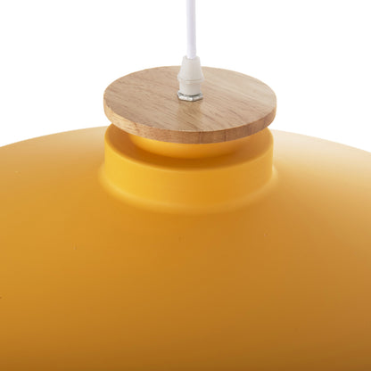 CEILING PENDANT LIGHT YELLOW METAL SHADE Ø40x116