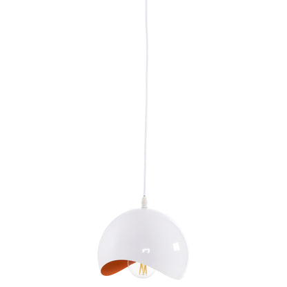 CEILING HANGING LAMP METAL SPHERE WHITE ORANGE Ø20x118
