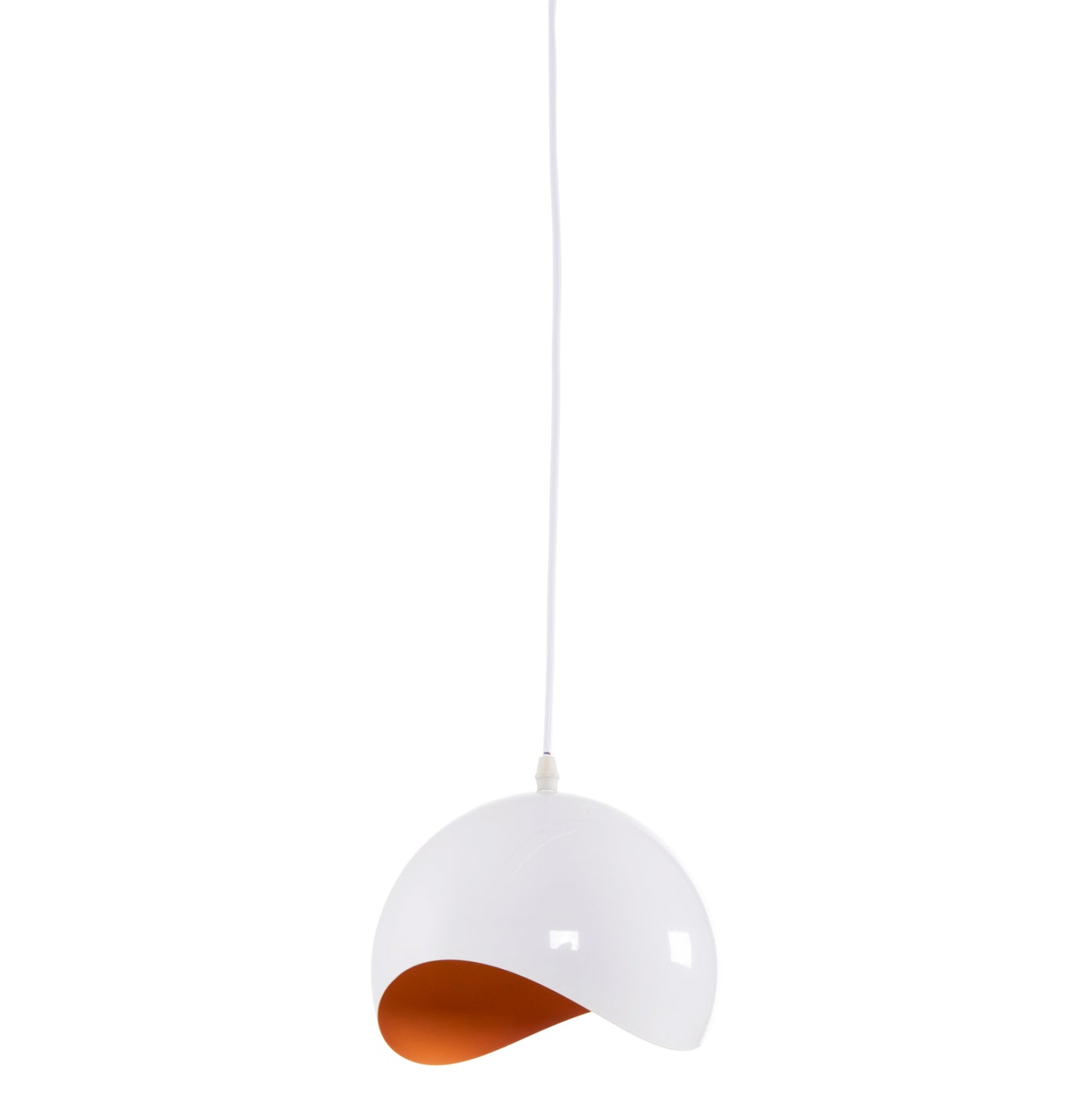 CEILING HANGING LAMP METAL SPHERE WHITE ORANGE Ø20x118