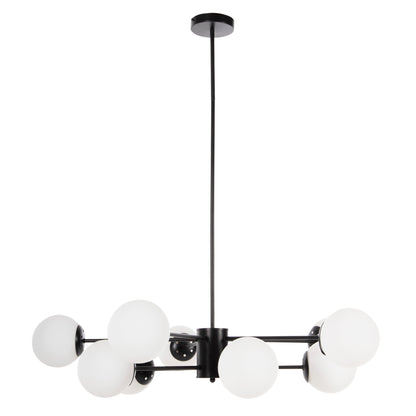 CEILING PENDANT LIGHT BLACK METAL WHITE GLASS D90x97.5