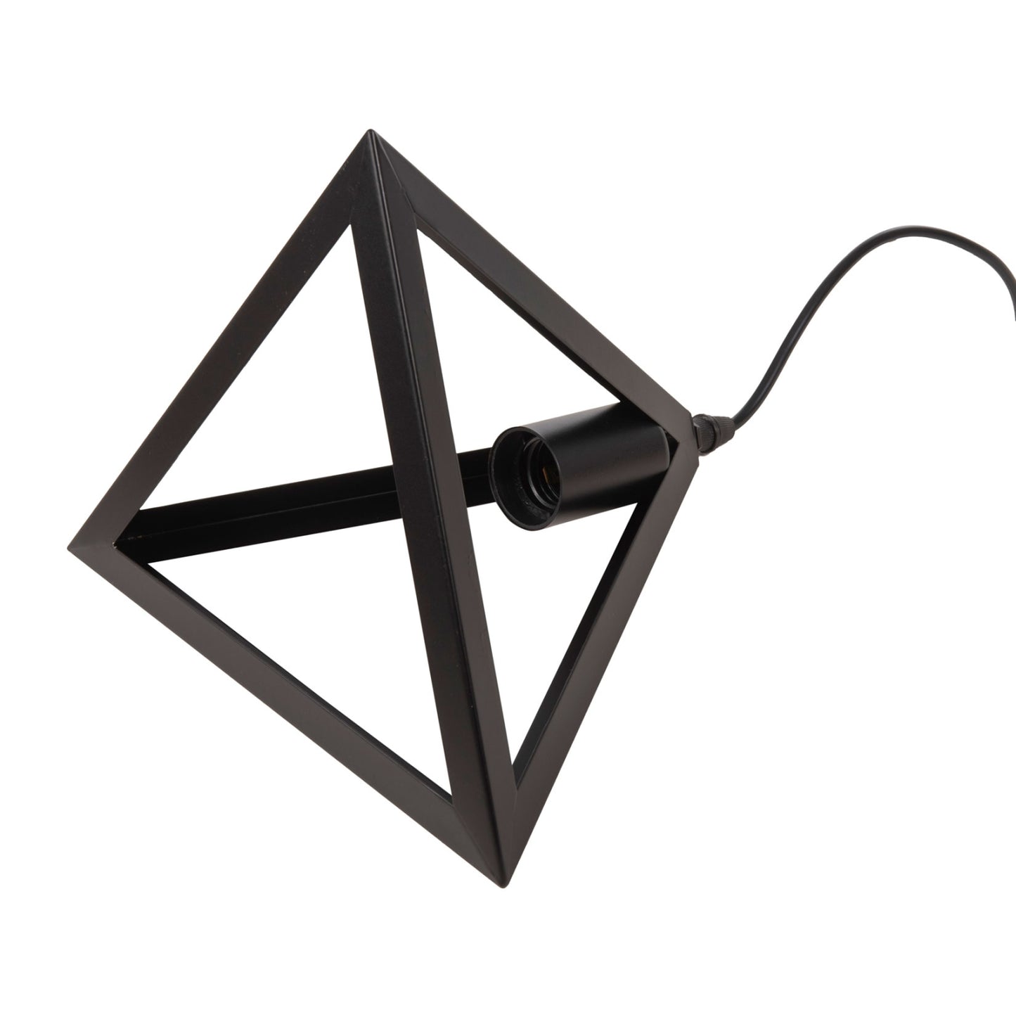 CEILING PENDANT LIGHT 3 BLACK METAL PYRAMID SHADES Φ23x124