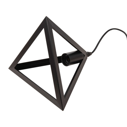 CEILING PENDANT LIGHT 3 BLACK METAL PYRAMID SHADES Φ23x124