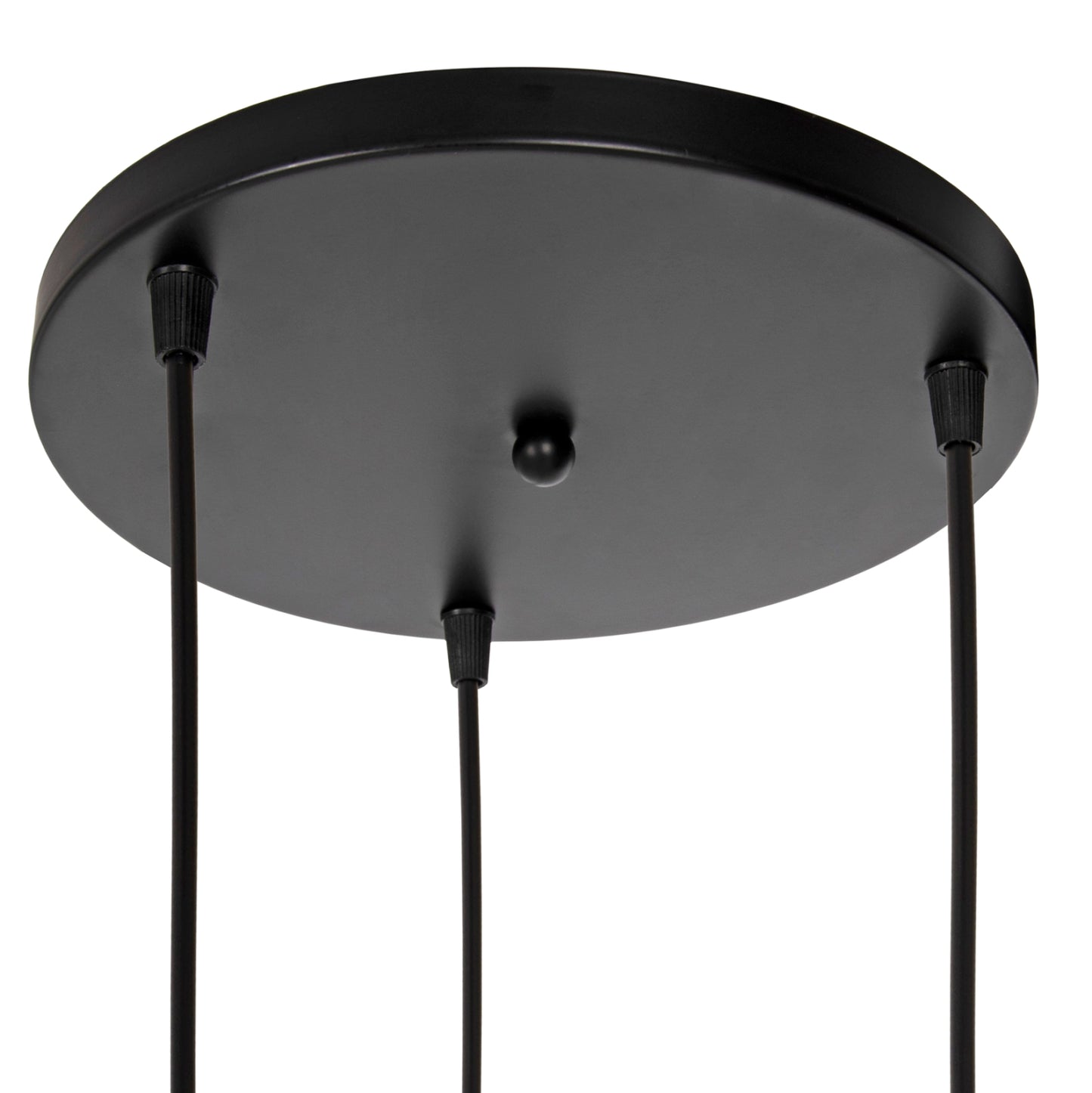 CEILING PENDANT LIGHT 3 BLACK METAL PYRAMID SHADES Φ23x124