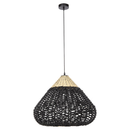 ΦΩΤΙΣΤΙΚΟ ΟΡΟΦΗΣ ΚΡΕΜΑΣΤΟ HM4346 ΑΠΟ PAPER ROPE ΜΠΕΖ ΚΑΙ ΜΑΥΡΟ Φ55,5x44Υεκ.