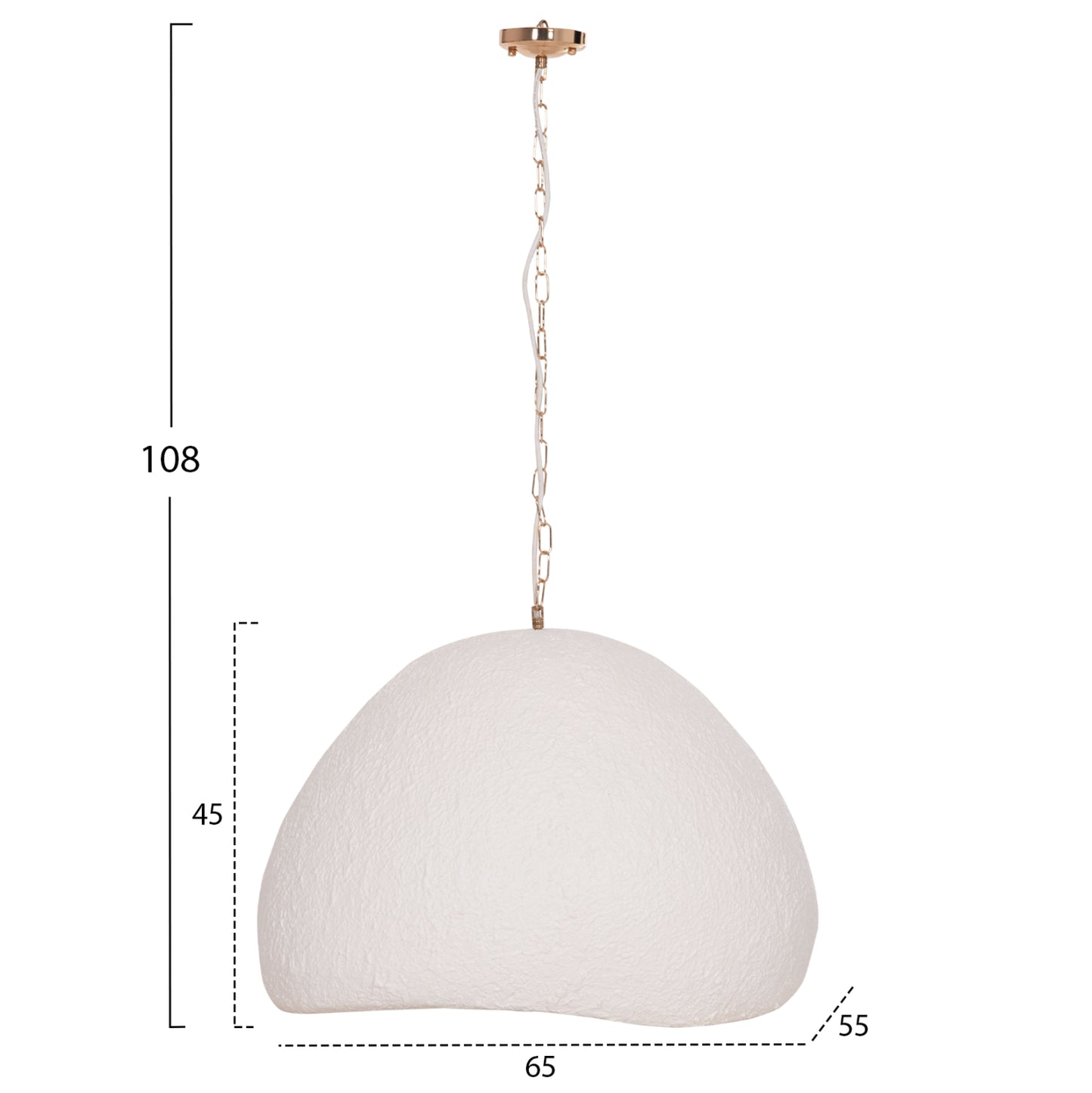 ΦΩΤΙΣΤΙΚΟ ΟΡΟΦΗΣ ΚΡΕΜΑΣΤΟ JAYLEN FIBER CEMENT ΛΕΥΚΟ 65x55x45