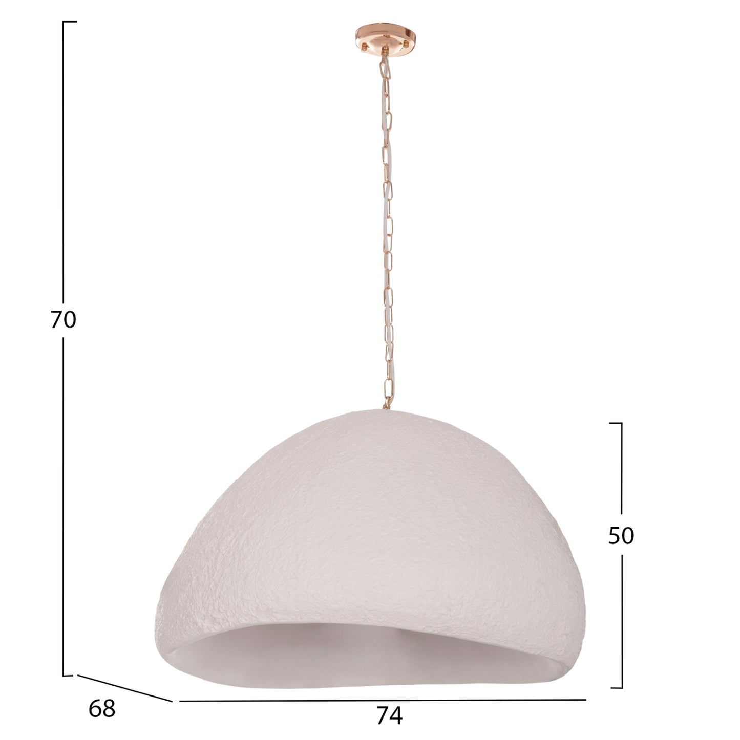 ΦΩΤΙΣΤΙΚΟ ΟΡΟΦΗΣ ΚΡΕΜΑΣΤΟ JAYLEN FIBER CEMENT ΛΕΥΚΟ 74x68x50-70