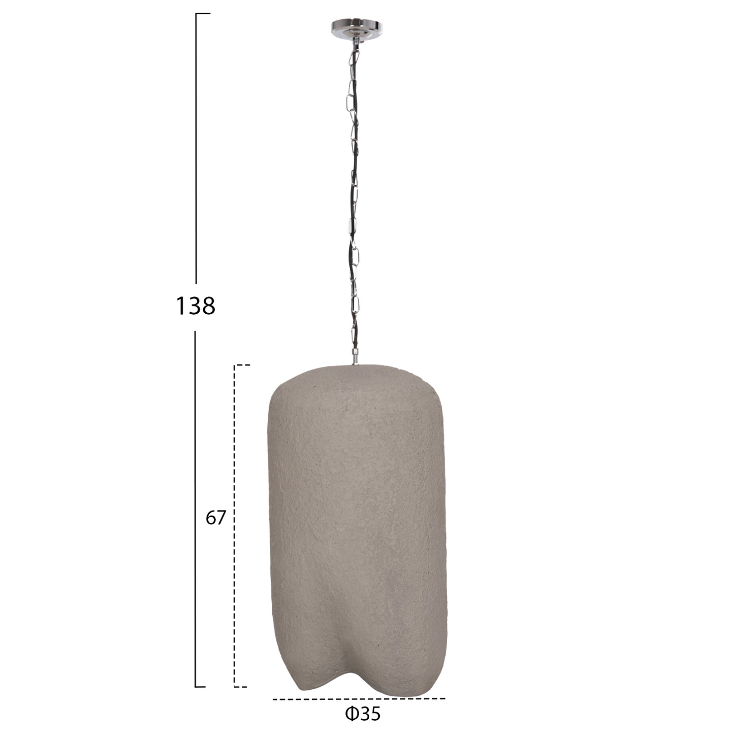 ΦΩΤΙΣΤΙΚΟ ΟΡΟΦΗΣ ΚΡΕΜΑΣΤΟ LOGKY FIBER CEMENT ΓΚΡΙ 35x35x67