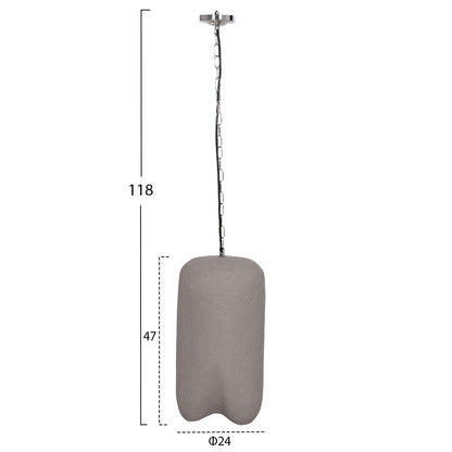 ΦΩΤΙΣΤΙΚΟ ΟΡΟΦΗΣ ΚΡΕΜΑΣΤΟ LOGKY FIBER CEMENT ΓΚΡΙ Φ24x47