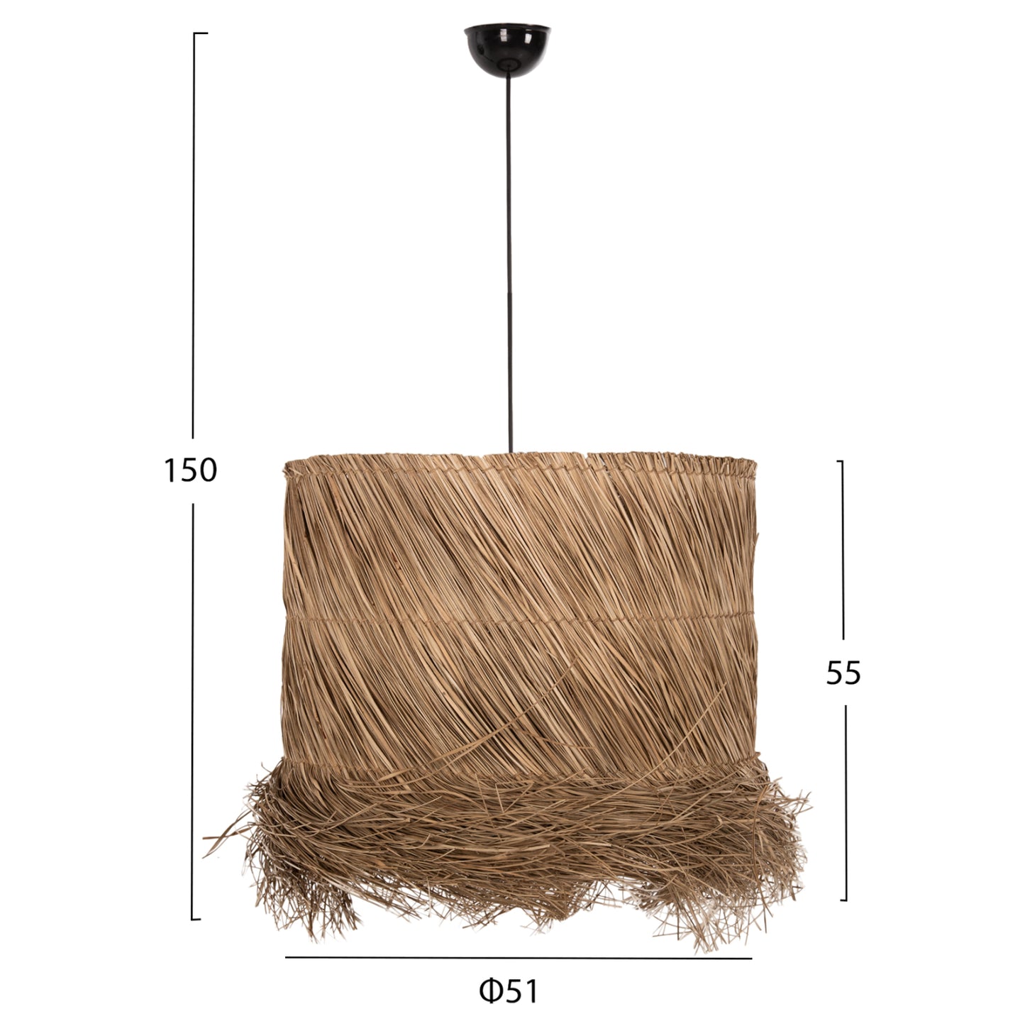 CEILING PENDANT LIGHT SEAGRASS IN NATURAL COLOR Φ51x55-150