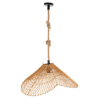 RATTAN HANGING CEILING LIGHT IN SAND BEIGE COLOR D58.5x31