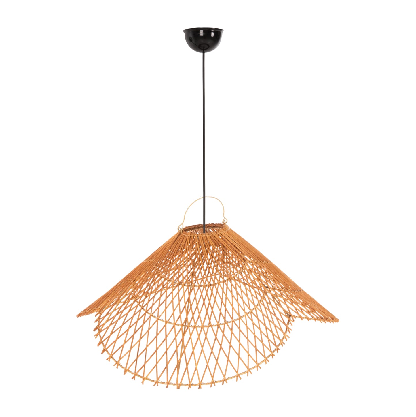 RATTAN HANGING CEILING LIGHT IN SAND BEIGE COLOR D58.5x31