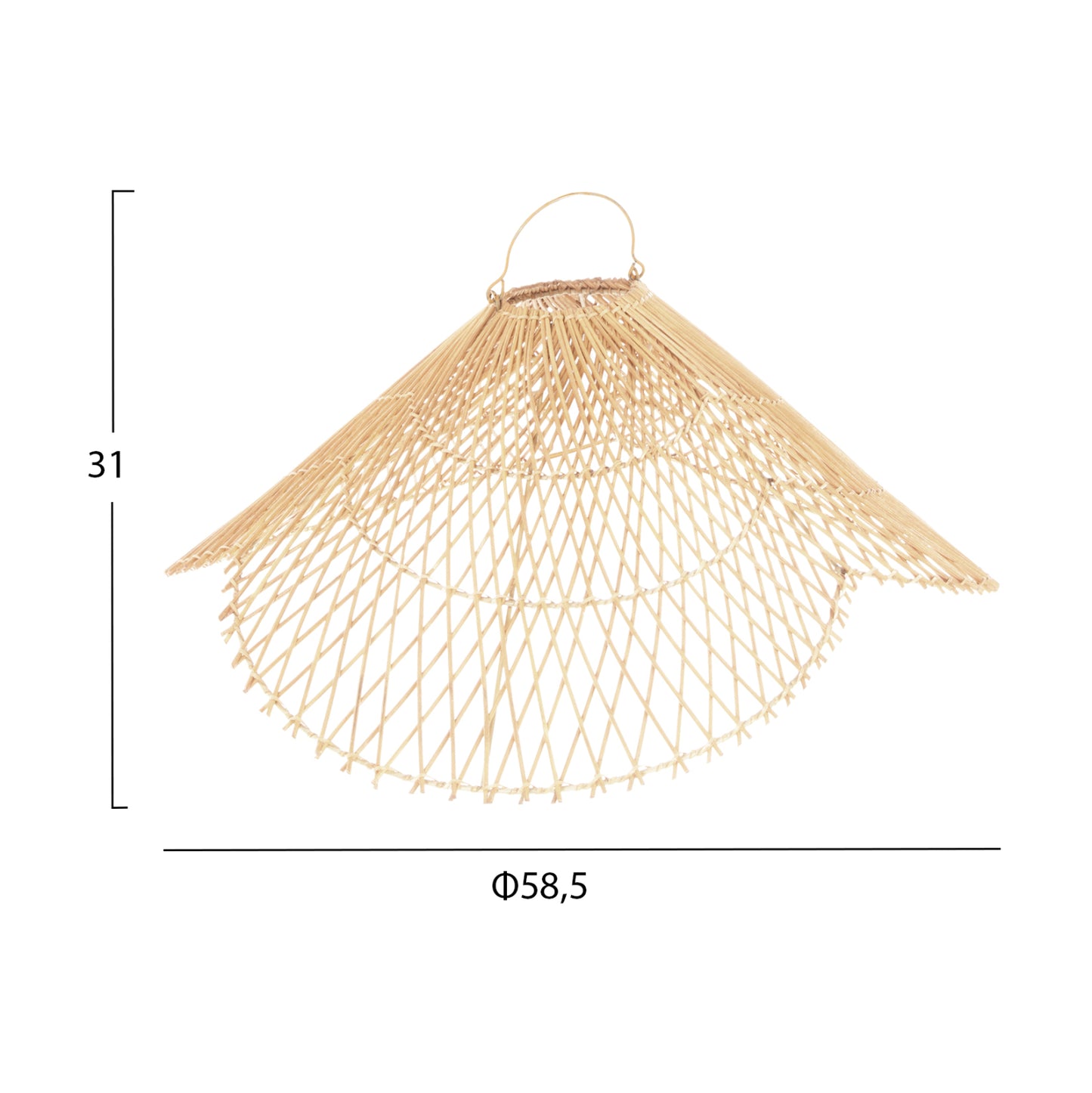 CEILING PENDANT LAMP RATTAN IN NATURAL COLOR D58,5x31