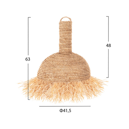 CEILING PENDANT LAMP WITH FRINGES DRIED PALM FIBERS Ø41.5x48