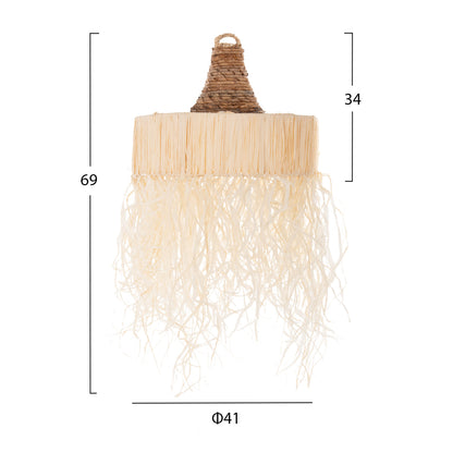 CEILING PENDANT LAMP WITH FRINGES DRIED PALM FIBERS Ø41x34