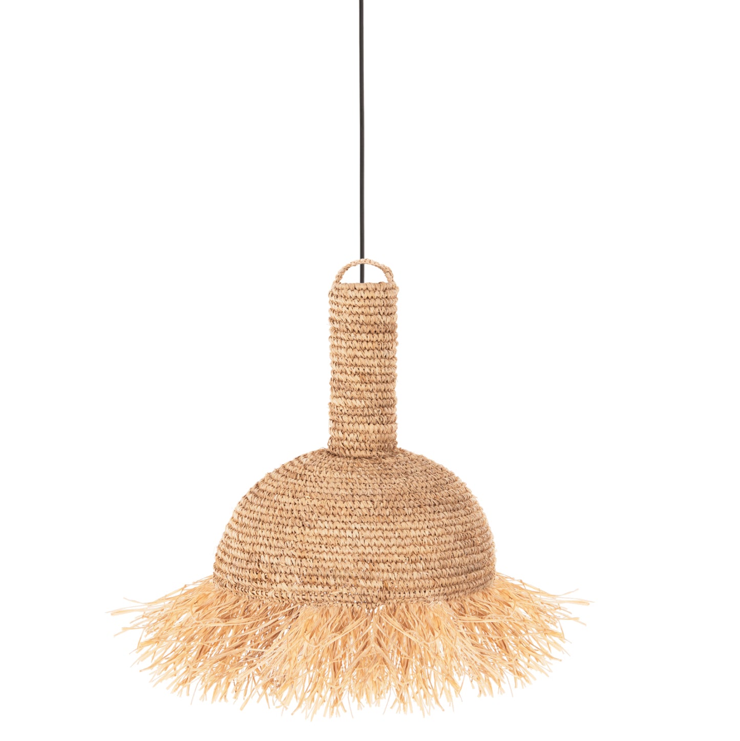 CEILING PENDANT LAMP WITH FRINGES DRIED PALM FIBERS Ø41.5x48