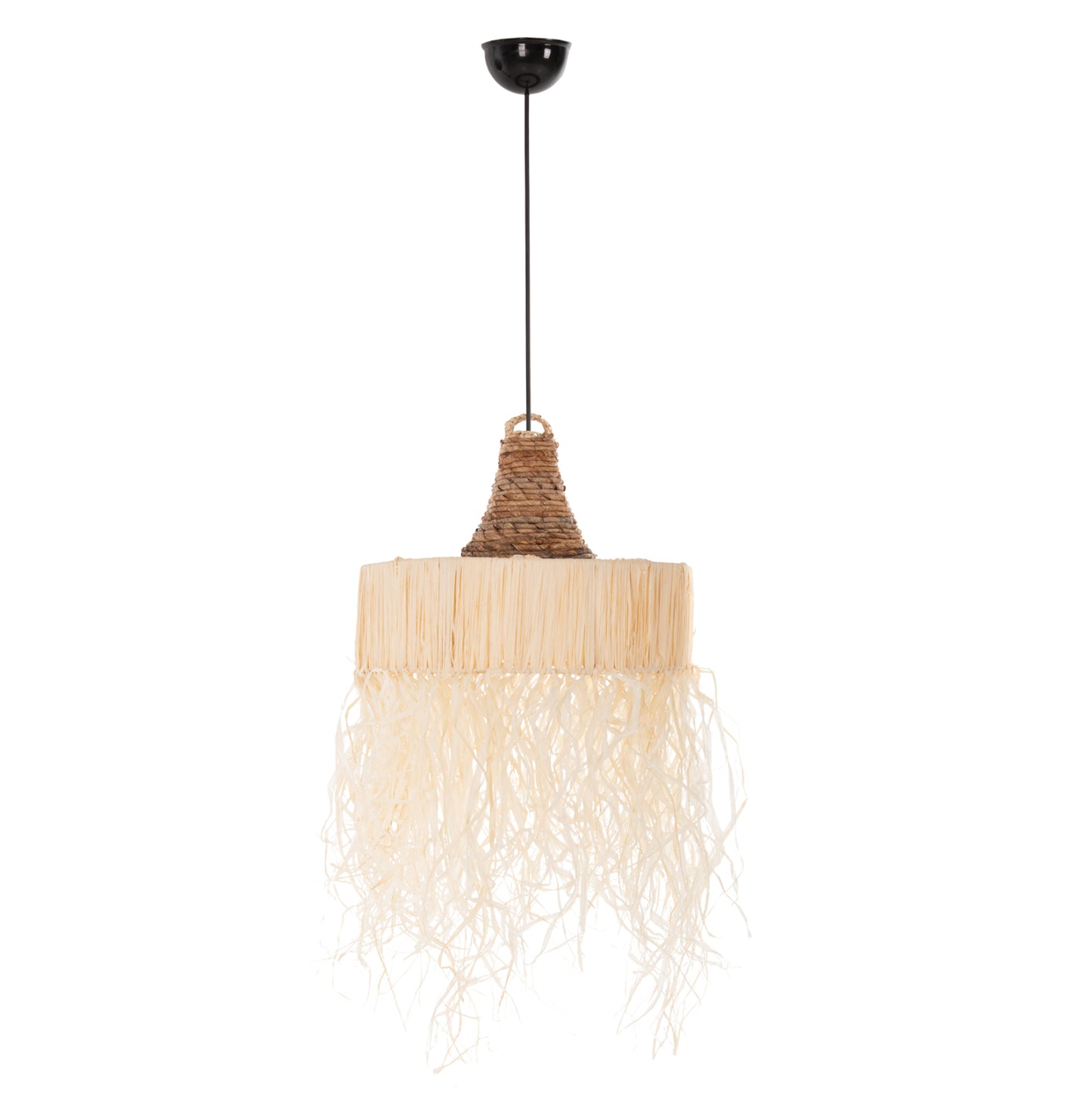 CEILING PENDANT LAMP WITH FRINGES DRIED PALM FIBERS Ø41x34