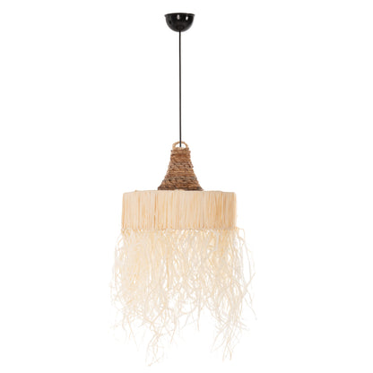 CEILING PENDANT LAMP WITH FRINGES DRIED PALM FIBERS Ø41x34