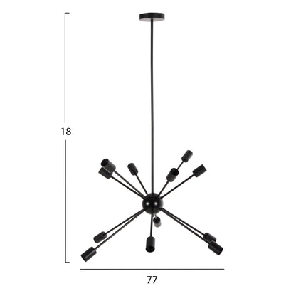 CEILING LAMP MULTI-LIGHT PENDANT METAL BLACK Φ85x115