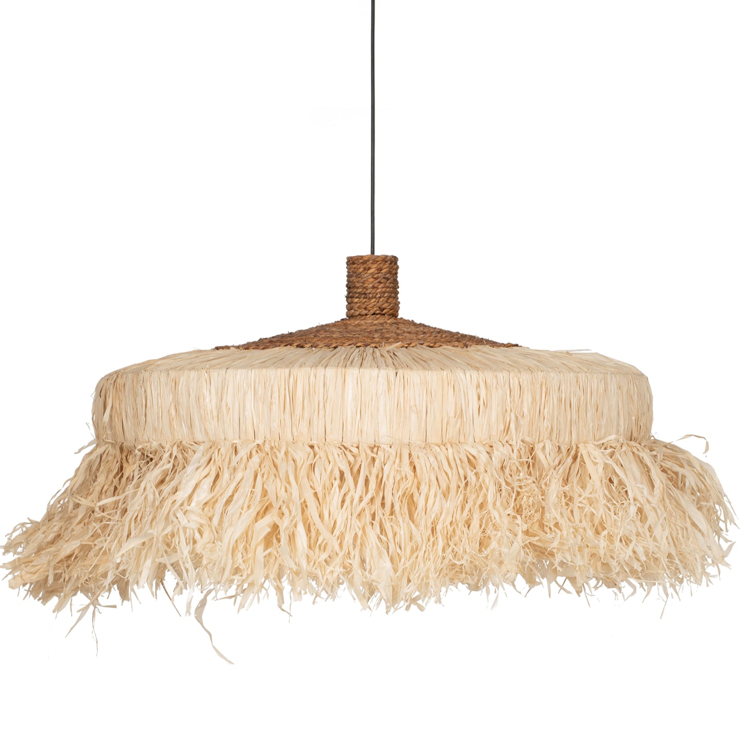 CEILING LIGHT CYLINDRICAL SISAL FIBRE SHADE IN NATURAL 80x80x45