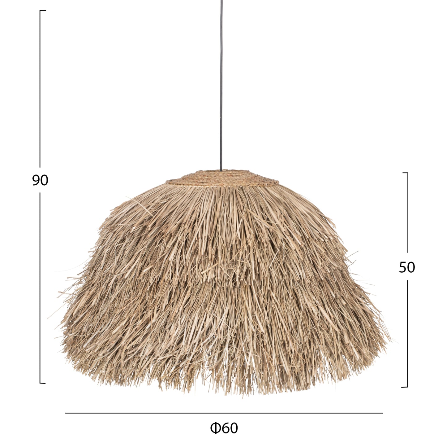 ΦΩΤΙΣΤΙΚΟ ΟΡΟΦΗΣ ΜΕ ΣΧΗΜΑ ΘΑΜΝΟΥ ΑΠΟ PANDAN GRASS ΣΕ ΦΥΣΙΚΟ 60x60x50