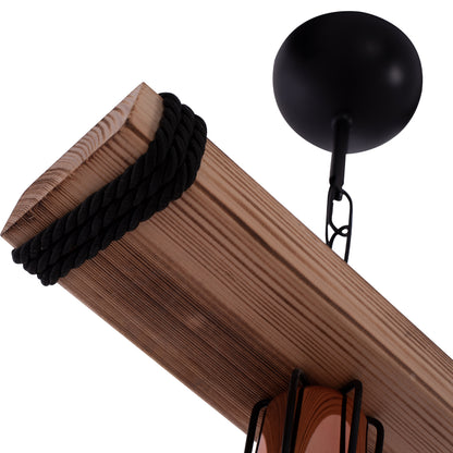 CEILING LAMP WITH WOOD AND METAL MESH 30x16x50