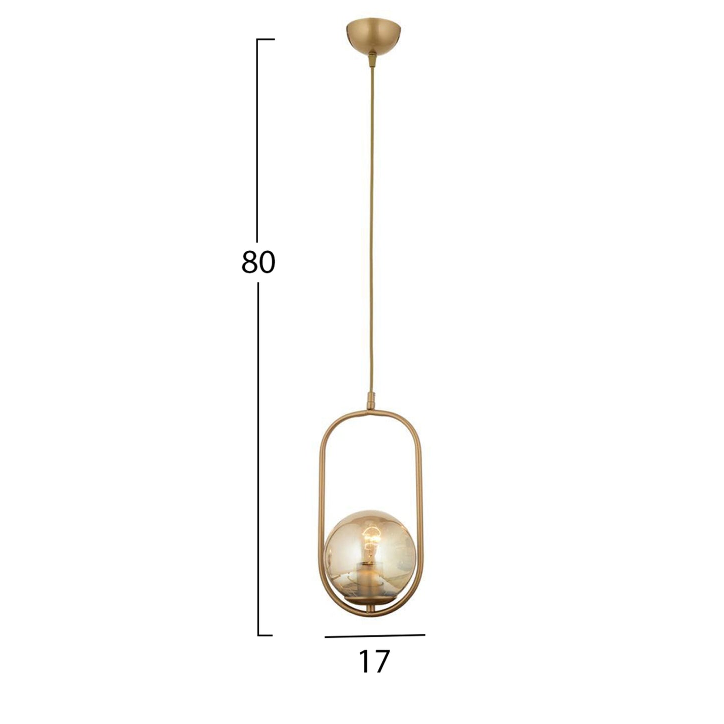CEILING LAMP METAL GOLD 17x80cm