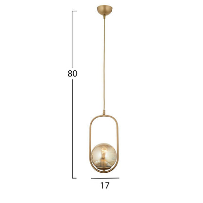 CEILING LAMP METAL GOLD 17x80cm