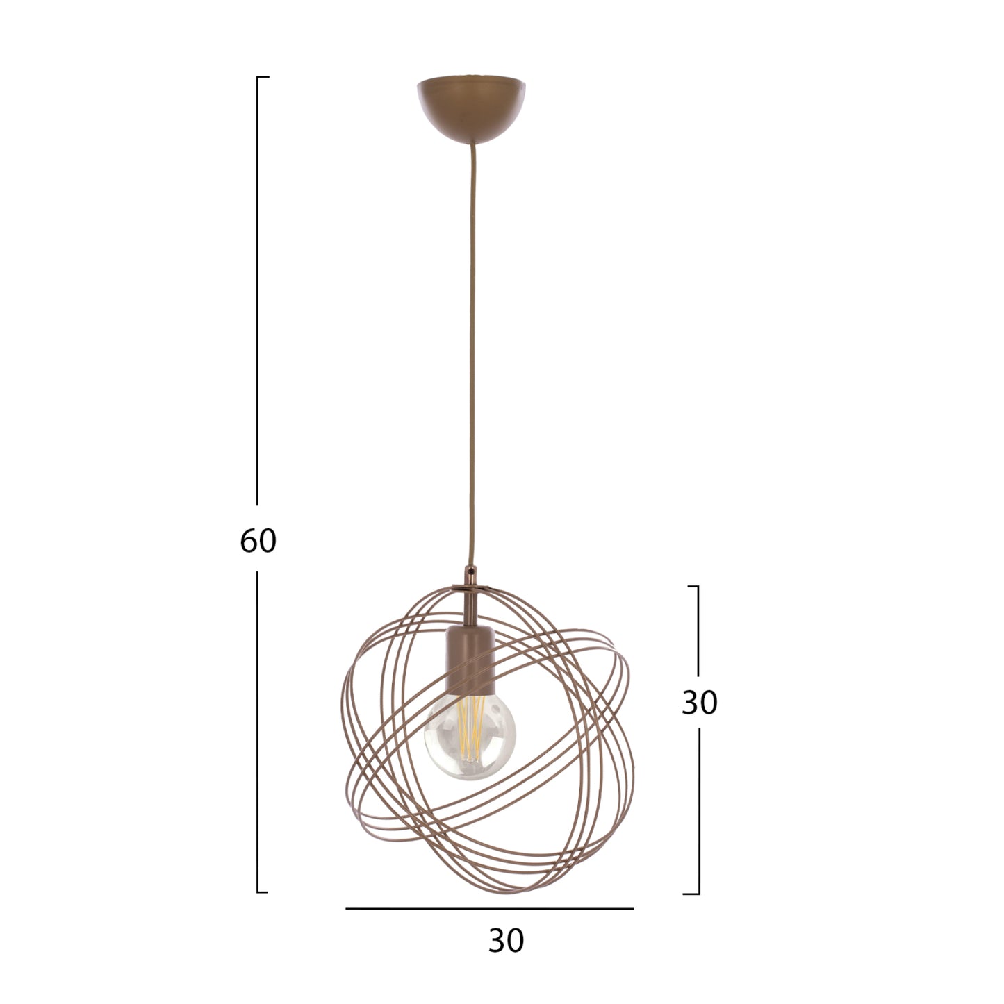 CEILING LAMP METAL GOLD 30x60cm