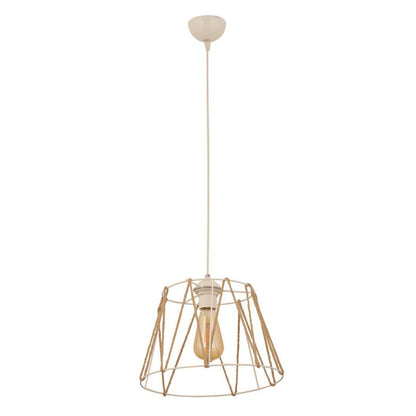 CEILING LAMP METAL WHITE WITH ROPE BEIGE Φ30x81
