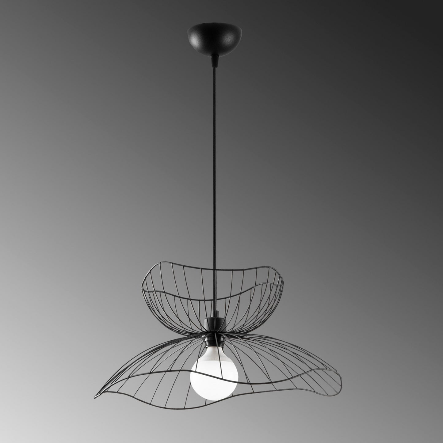 CEILING LIGHT PENDANT METAL BLACK E27 50x50x121