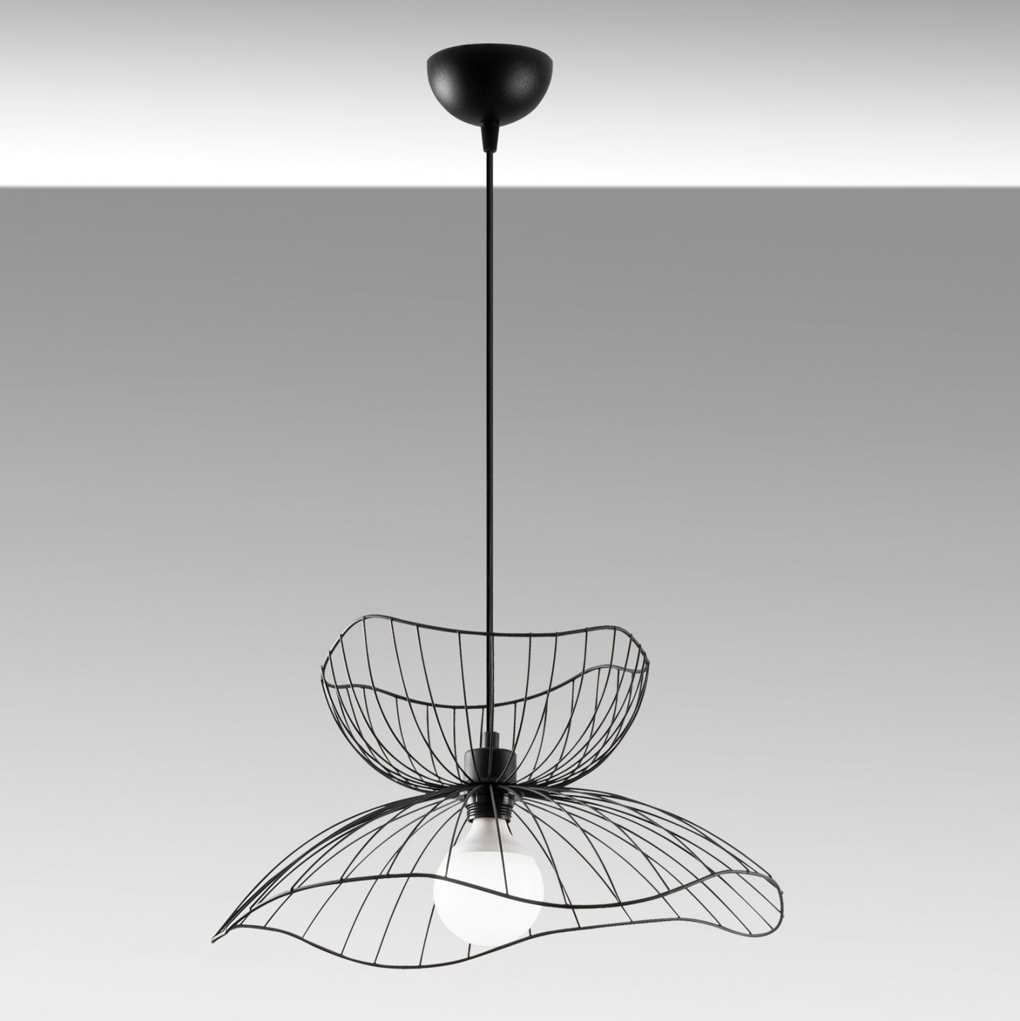 CEILING LIGHT PENDANT METAL BLACK E27 50x50x121