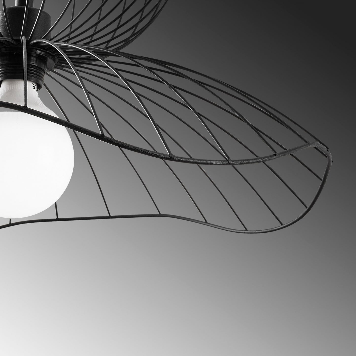 CEILING LIGHT PENDANT METAL BLACK E27 50x50x121