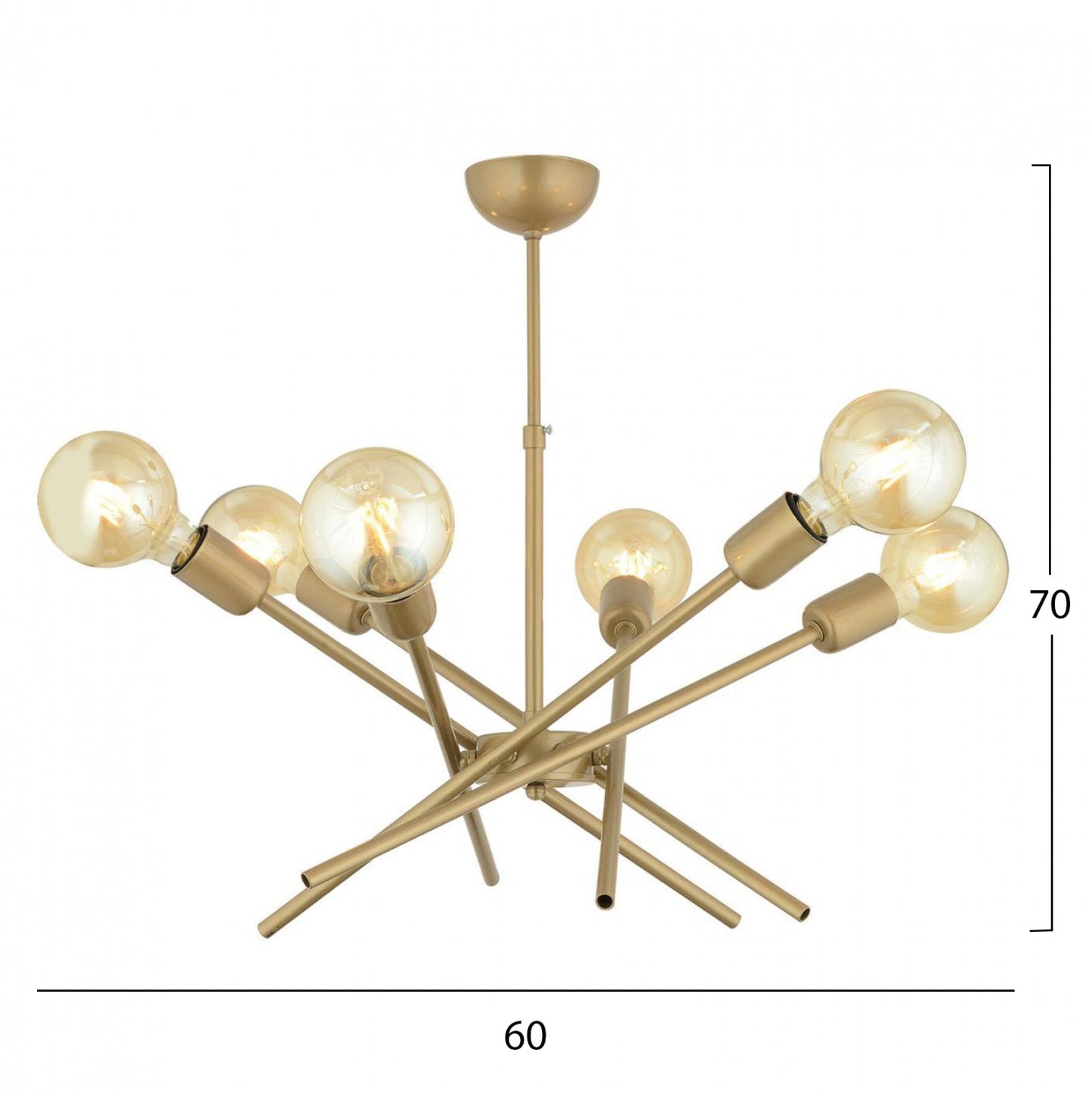 CEILING CHANDELIER METAL GOLD 60x70cm