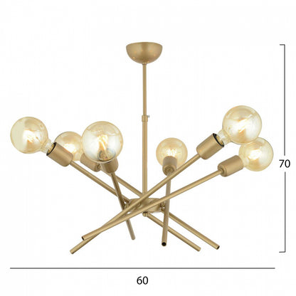CEILING CHANDELIER METAL GOLD 60x70cm