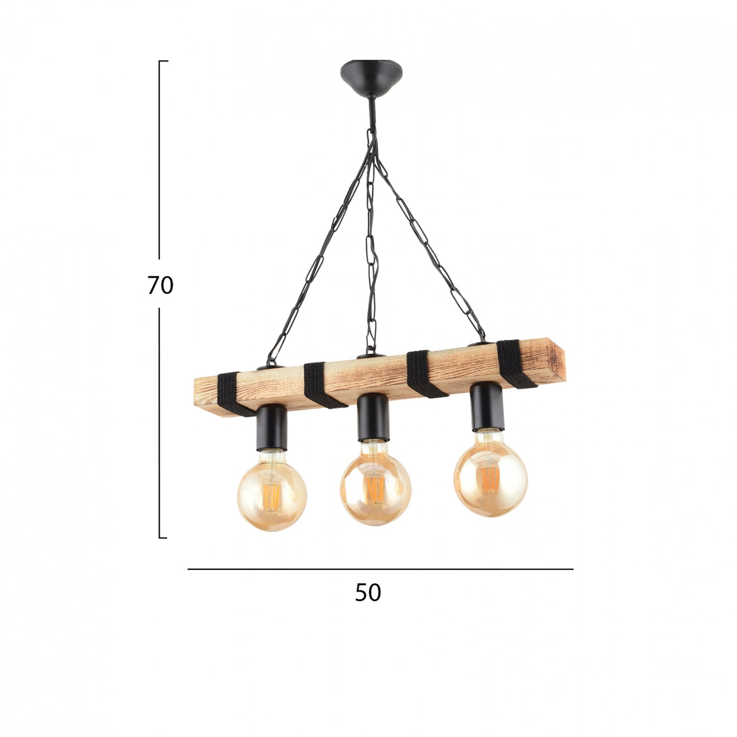 CEILING LIGHT THREE-LIGHT 50x70cm