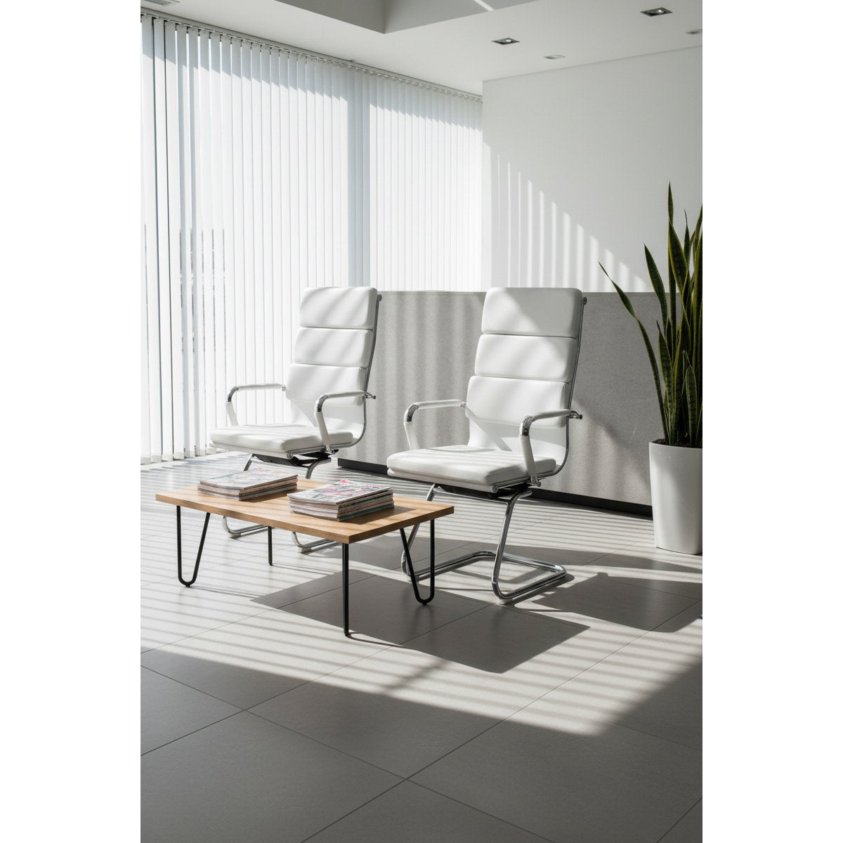 Veilstone Reception Chair White 55x50x107