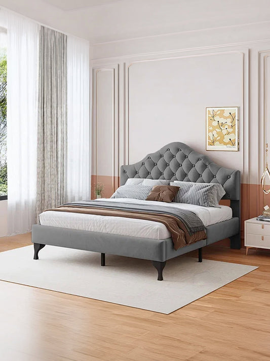 Επενδυμένο Κρεβάτι Desora Γκρι 203x160x122