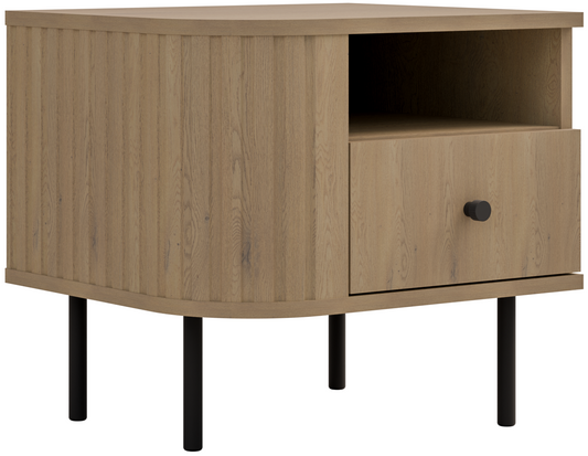 Κομοδίνο Ovelia Αριστερά Φυσικό 48x41.5x45