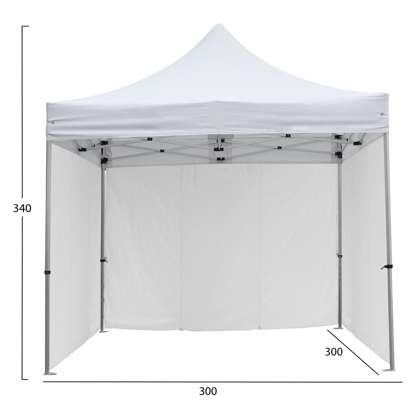 GAZEBO ΕΠΑΓΓΕΛΜΑΤΙΚΟ ΒΑΡΕΩΣ ΤΥΠΟΥ CRESSEN ΠΤΥΣΣΟΜΕΝΟ ΑΛΟΥΜΙΝΙΟΥ 3x3x3,4m
