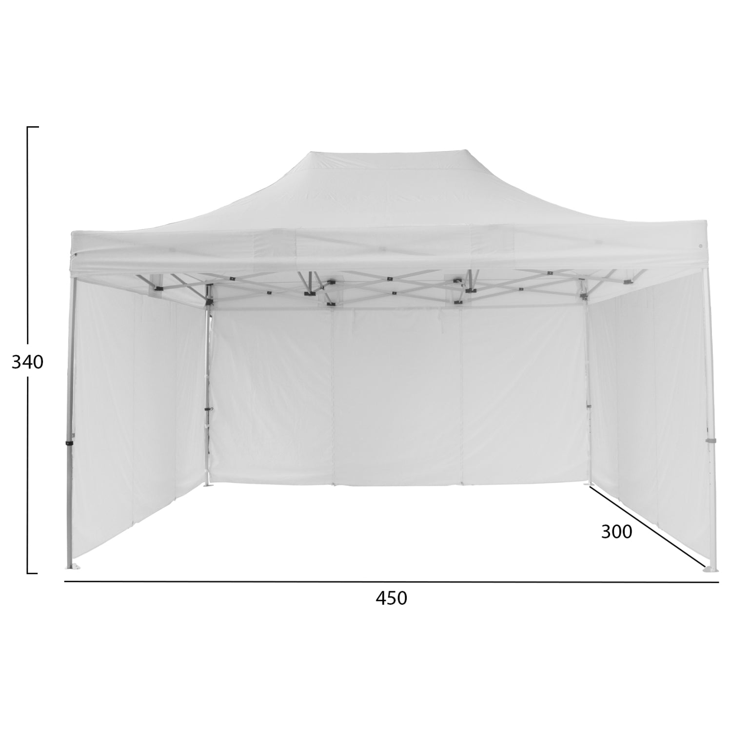 GAZEBO ΕΠΑΓΓΕΛΜΑΤΙΚΟ ΒΑΡΕΩΣ ΤΥΠΟΥ CRESSEN ΠΤΥΣΣΟΜΕΝΟ ΑΛΟΥΜΙΝΙΟΥ 3x4,5x3,4m