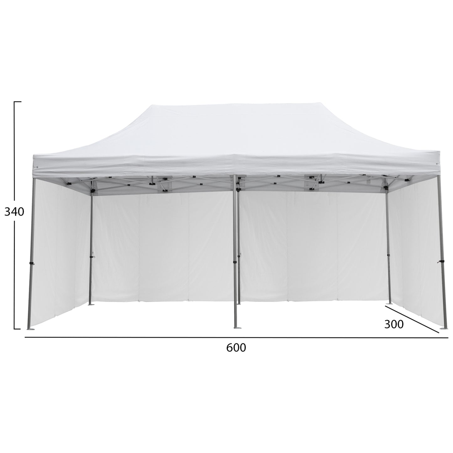 GAZEBO ΕΠΑΓΓΕΛΜΑΤΙΚΟ ΒΑΡΕΩΣ ΤΥΠΟΥ CRESSEN ΠΤΥΣΣΟΜΕΝΟ ΑΛΟΥΜΙΝΙΟΥ 3x6x3,4m
