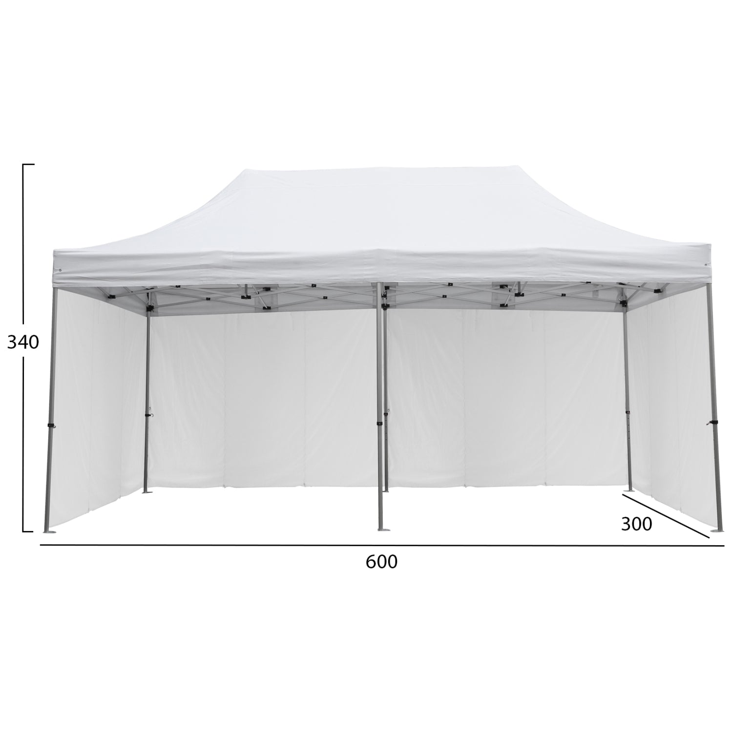 GAZEBO ΕΠΑΓΓΕΛΜΑΤΙΚΟ ΒΑΡΕΩΣ ΤΥΠΟΥ CRESSEN ΠΤΥΣΣΟΜΕΝΟ ΑΛΟΥΜΙΝΙΟΥ 3x6x3,4m