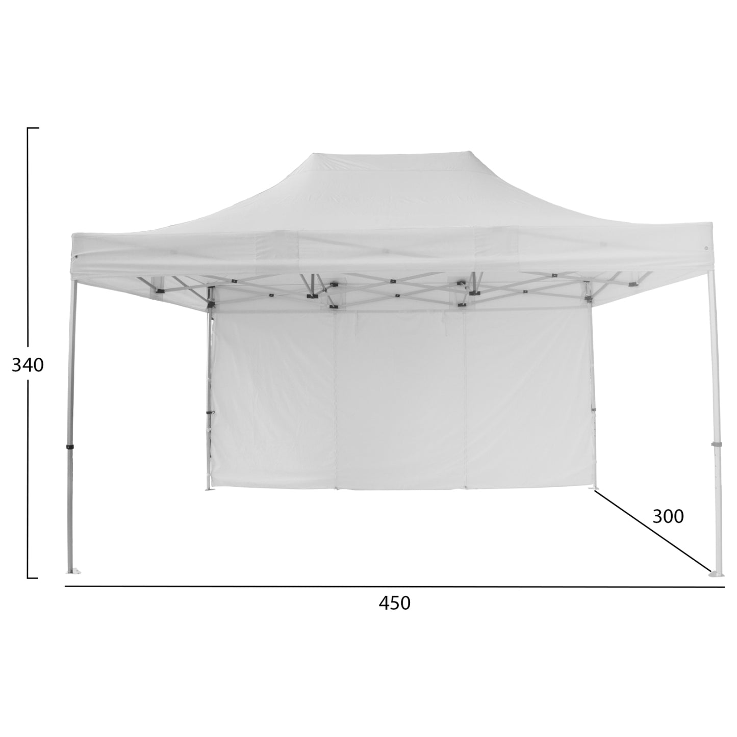 GAZEBO ΕΠΑΓΓΕΛΜΑΤΙΚΟ ΒΑΡΕΩΣ ΤΥΠΟΥ CRESSEN ΠΤΥΣΣΟΜΕΝΟ ΑΛΟΥΜΙΝΙΟΥ 3x4,5x3,4m