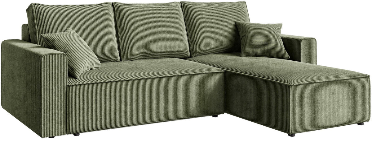 Γωνιακός Καναπές Zyra Λαδί 232x143x85