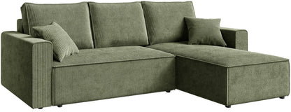 Γωνιακός Καναπές Zyra Λαδί 232x143x85