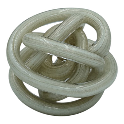 Διακοσμητικός Γυάλινος Κόμπος Λευκό 12x12x12