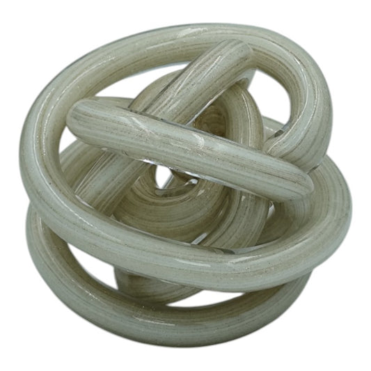 Διακοσμητικός Γυάλινος Κόμπος Λευκό 12x12x12