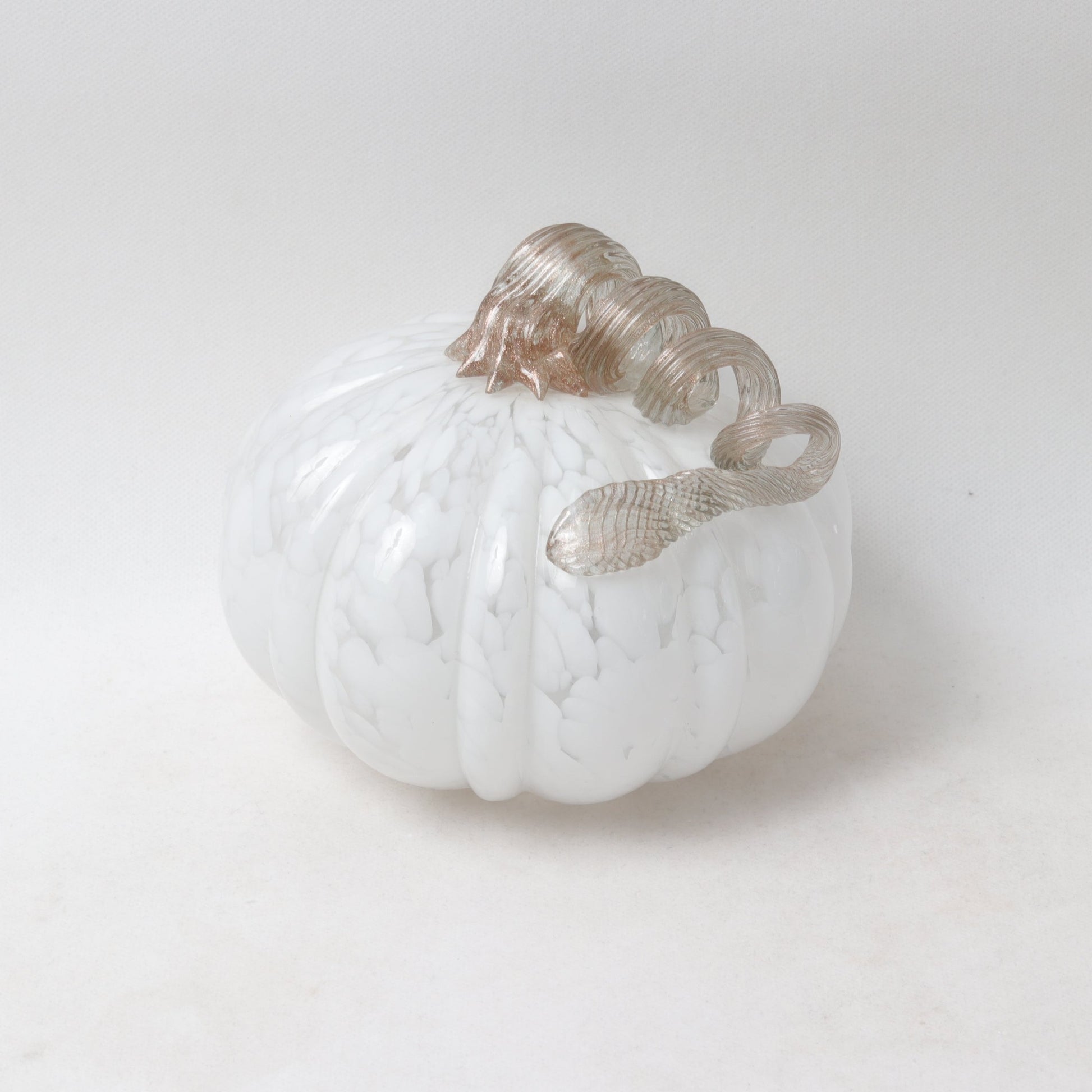 Γυάλινη Διακοσμητική Λευκή Κολοκύθα 18x18x15